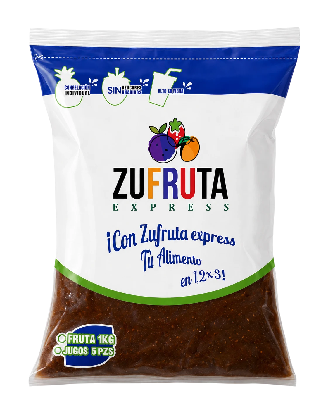 Bolsa de 1 kg de pulpa de tamarindo natural Zufruta Express